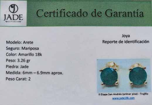 Aretes Piedra Natural Encanto Jade