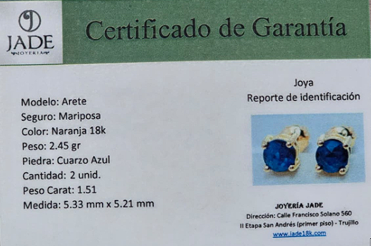 Aretes de Piedra Natural Cuarzo Azul