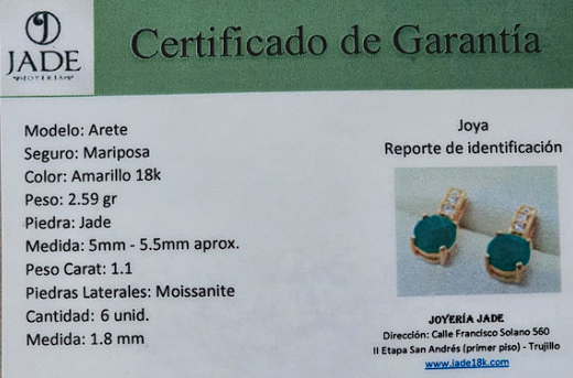 Aretes de Piedra Natural Jade