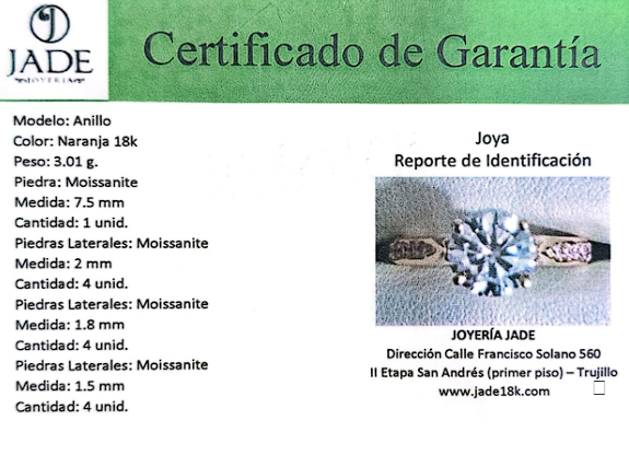 Anillo de Compromiso con Moissanite Cristhell