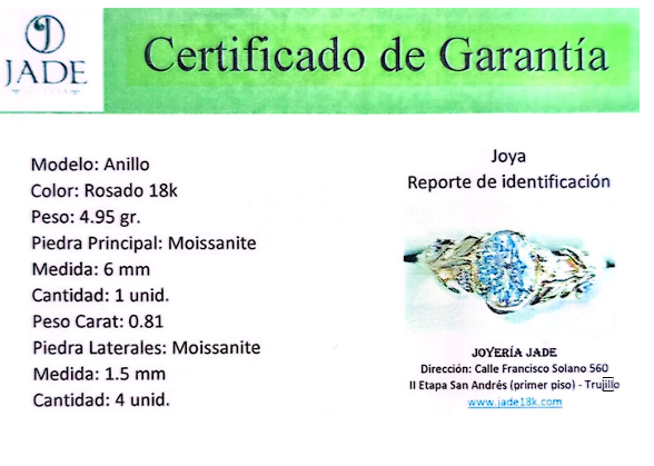 Anillo de Compromiso Moissanite Rose