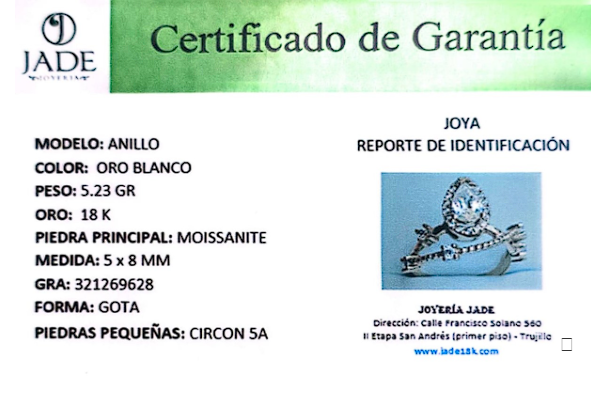 Anillo de Compromiso Moissanite Amor Completo