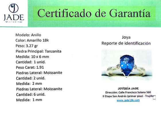 Anillo Tanzanita Sublime