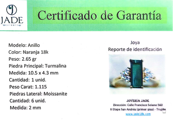 Anillo Turmalina de Luz