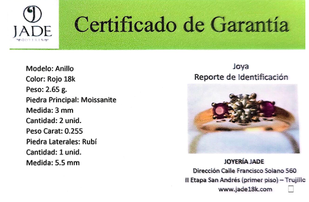 Anillo con Piedra Natural Rubí Estelar