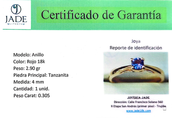 Anillo Tanzanita Mística