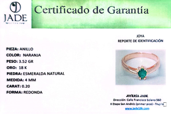 Anillo Esmeralda Natural Max