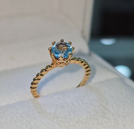Anillo Topacio Marino