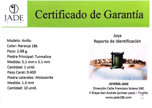 Anillo Turmalina de Lujo