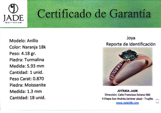 Anillo Turmalina Majestuosa