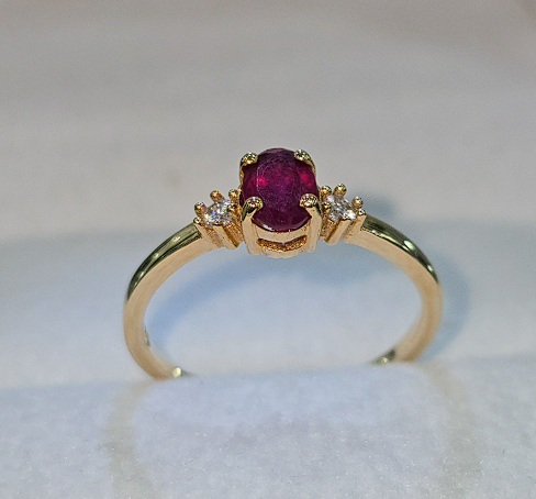 Anillo con Piedra Natural Rubí Radiante