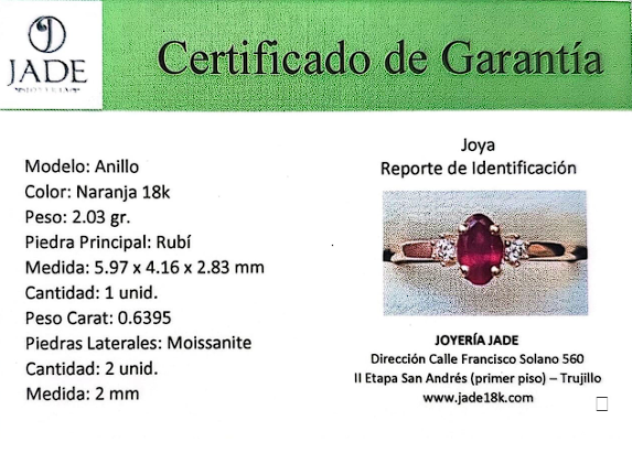 Anillo con Piedra Natural Rubí Radiante
