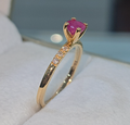 Anillo con Piedra Natural Rubí Crown