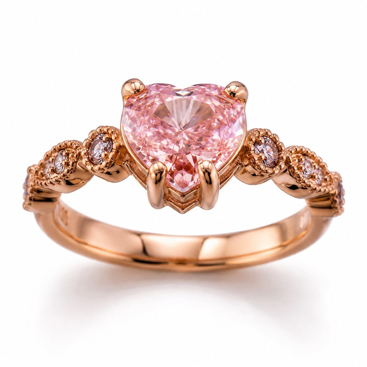 Anillo en Oro Rosa 18k Pink Love Diamante de Laboratorio