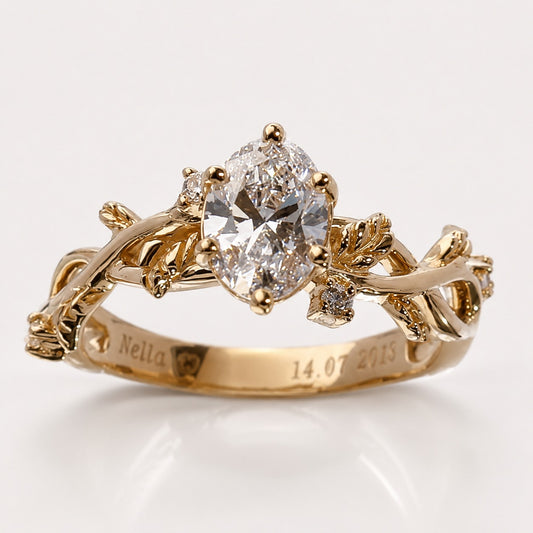 Anillo De Compromiso Eterno Con Diamante De Laboratorio en oro 18k – Jade18k (vista 2)