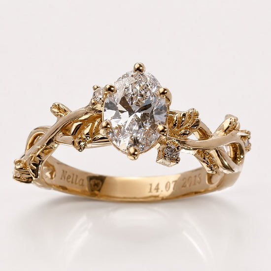 Anillo De Compromiso Eterno Con Diamante De Laboratorio en oro 18k – Jade18k (vista 2)