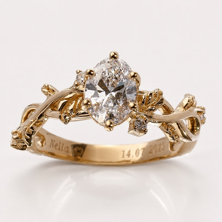 Anillo De Compromiso Eterno Con Diamante De Laboratorio en oro 18k – Jade18k (vista 2)