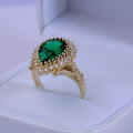 Anillo Sofia de Compromiso Oro 18k Piedra Verde Gota