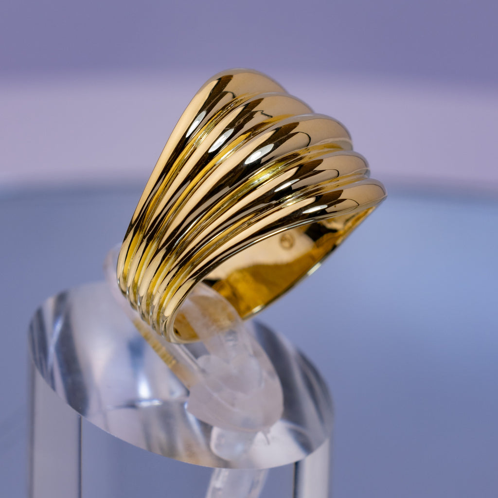 Anillo ondas en oro 18k