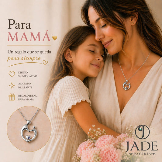 Dije + cadena: plata: te amo por siempre mamá – Jade18k (vista 2)