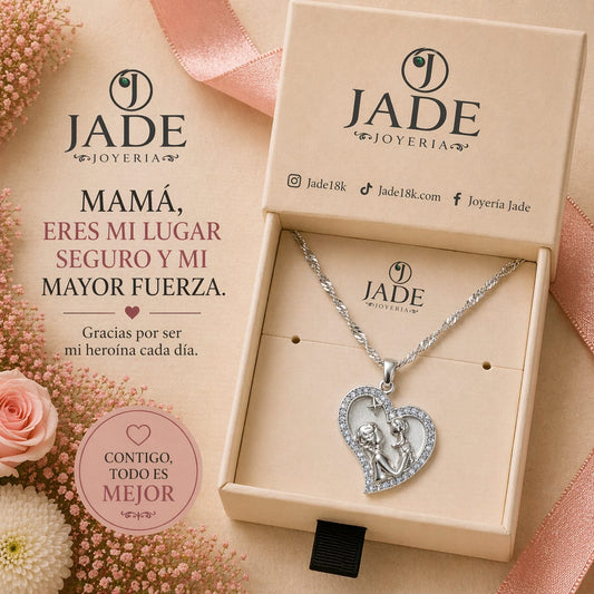 Dije + cadena eres mi luz en plata – Jade18k
