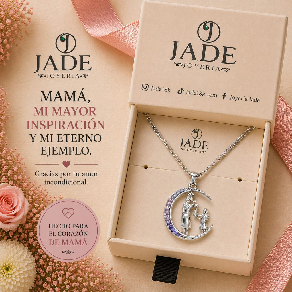Dije + cadena: Guardian Angel Mom en plata