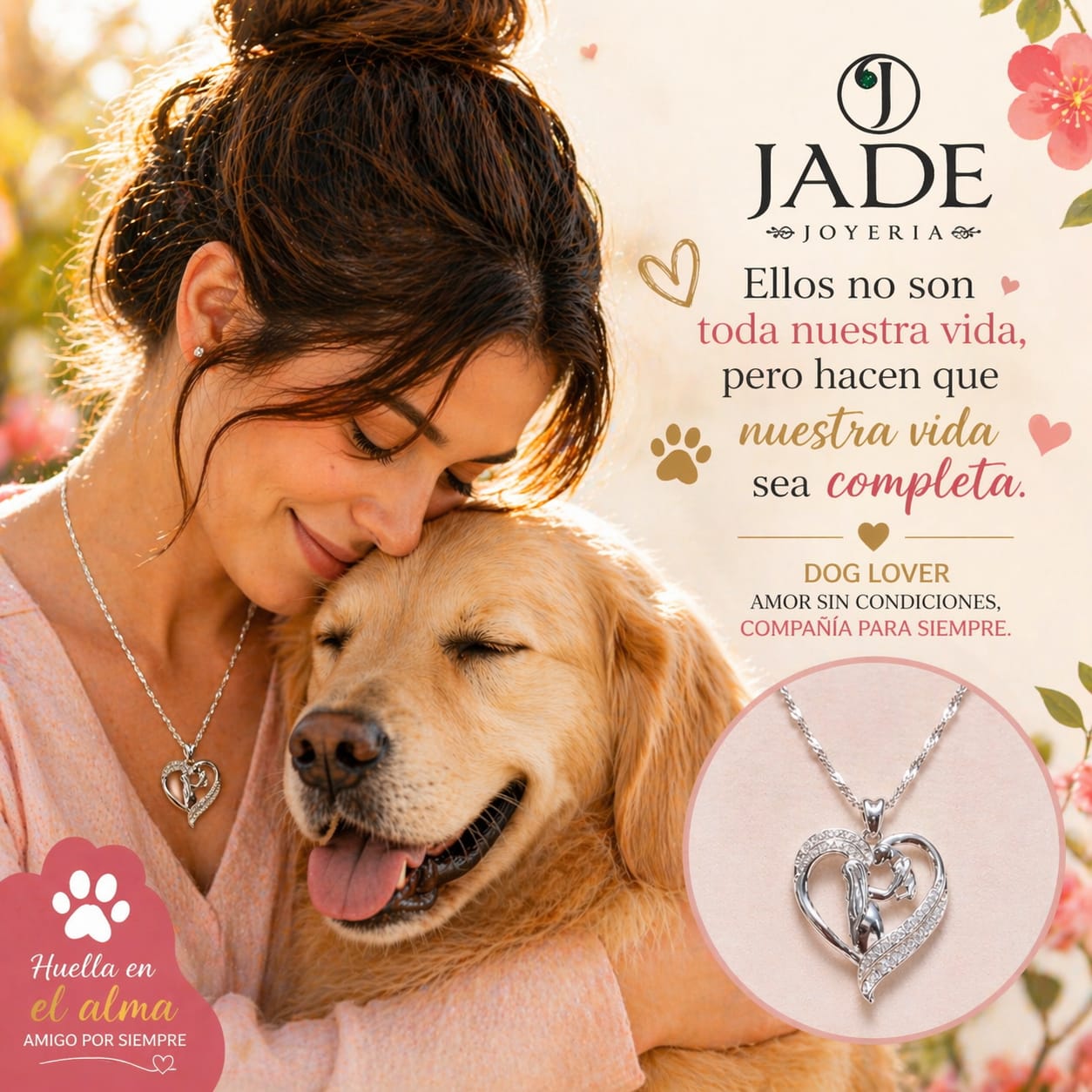Dije + cadena de plata: Huella en el alma