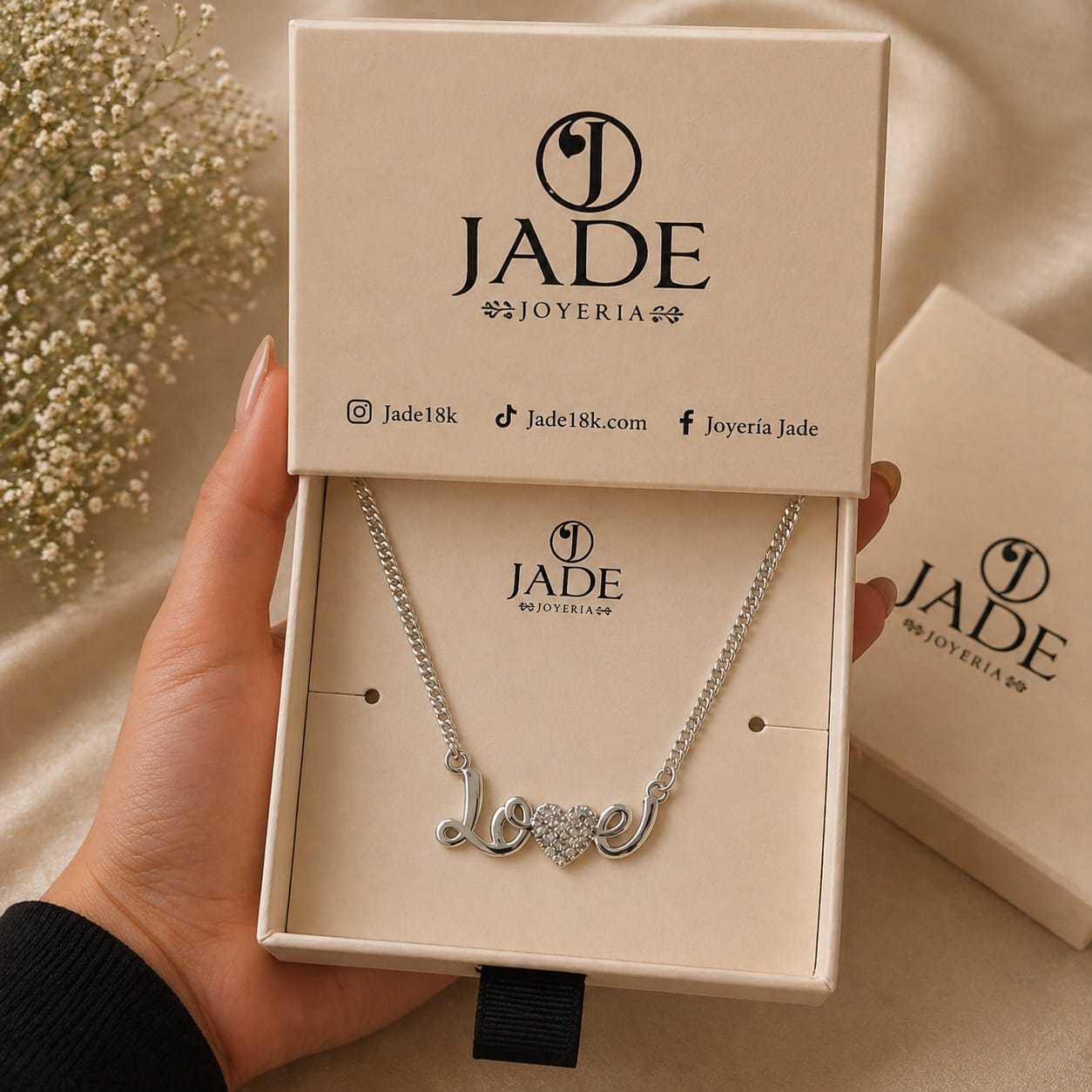 Collar Te Amo hasta love en plata