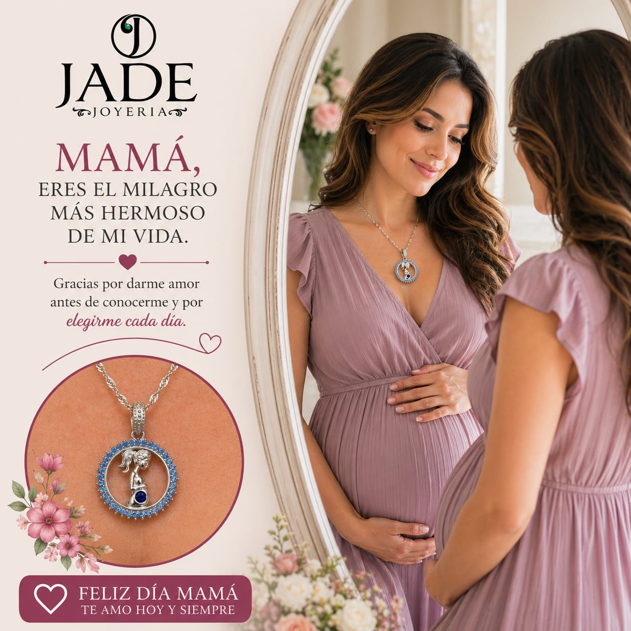 Collar: Mama te amo " embarazada"