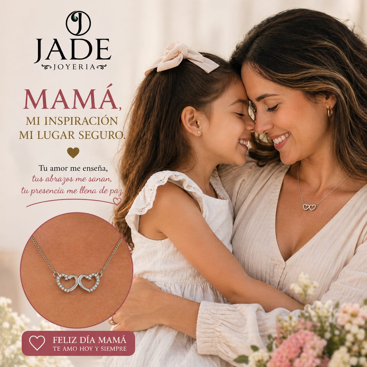 Collar de plata: Dos corazones juntos por siempre