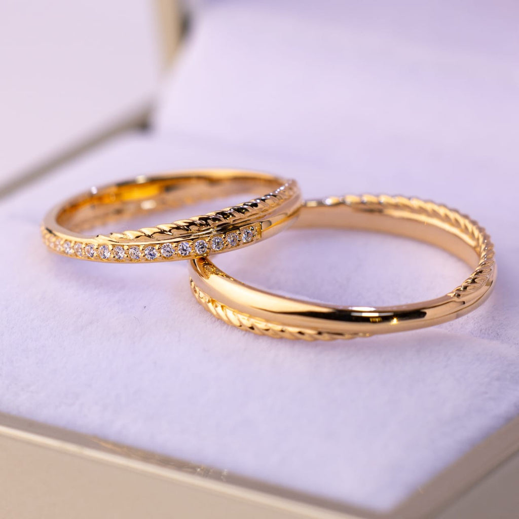 Aros de boda 18k  Brillante amor moisanita