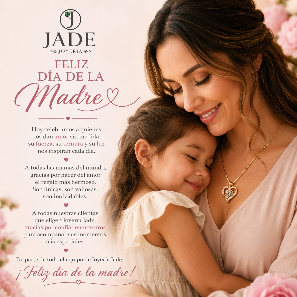 Dije con moissanita en oro18k Corazon de mamá