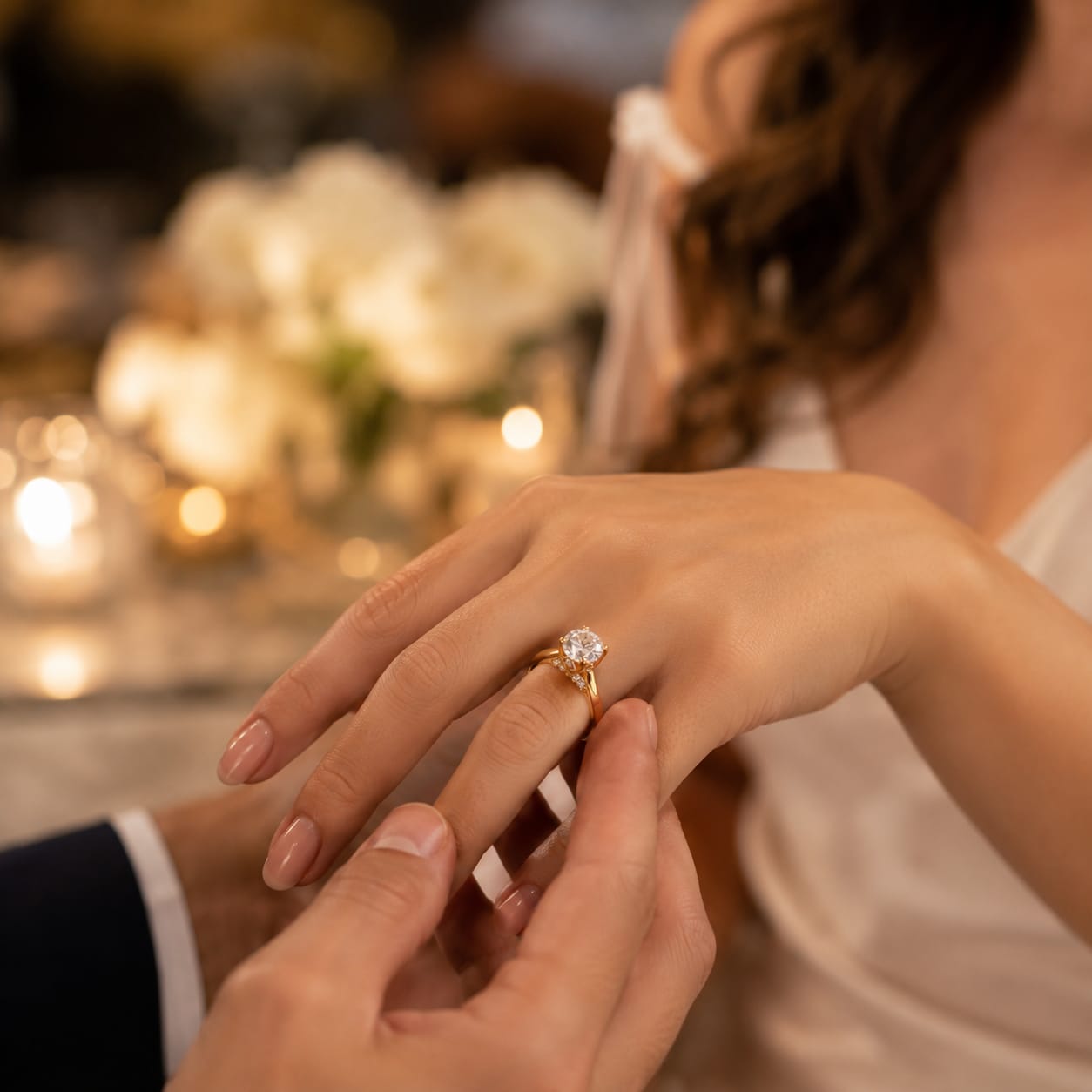 Anillo de compromiso con moissanite brillo y luz
