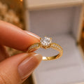 Anillo de compromiso con moissanite castillo princesa