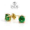 Aretes con esmeralda mariposa verde