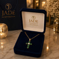 Dije Cruz verde con Moissanite