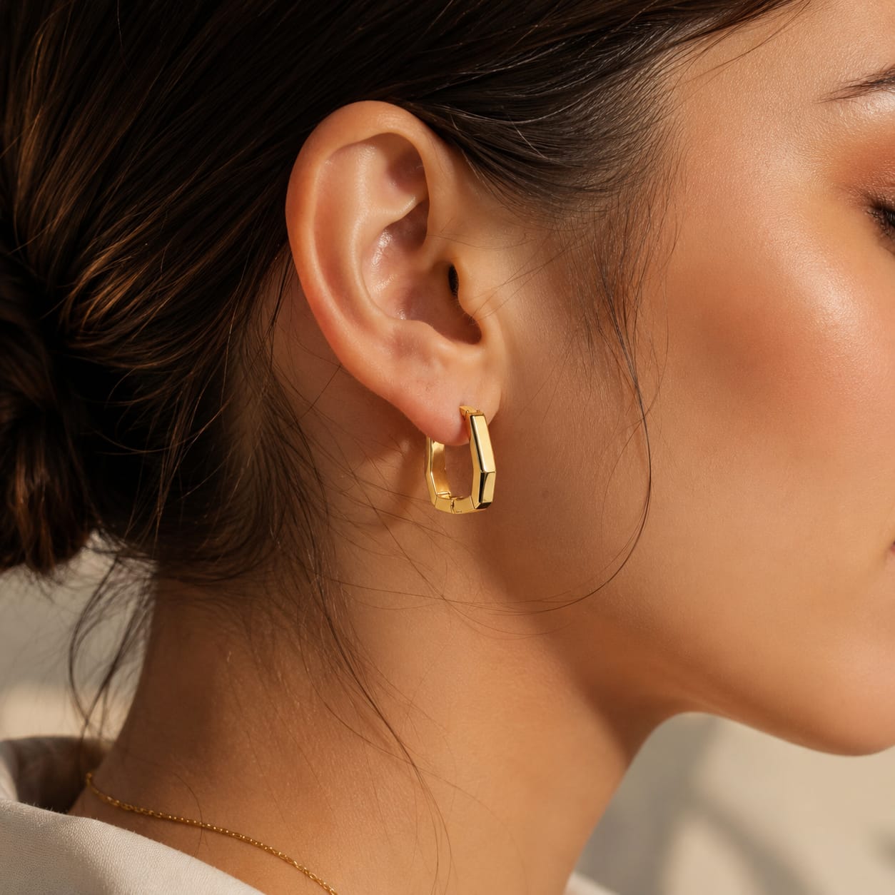 Argollas Hexagonales 18k