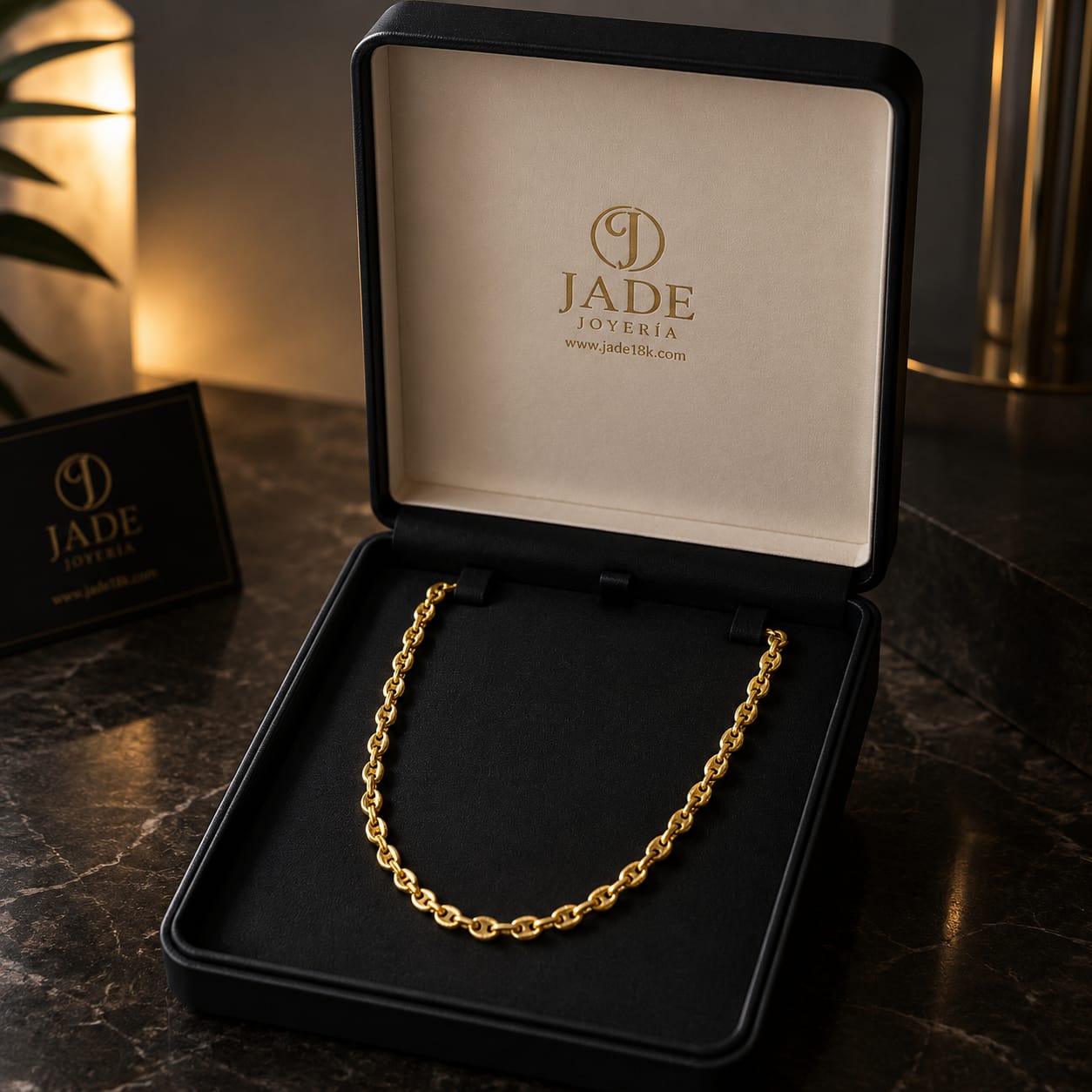 Cadena 18k esilo Botón