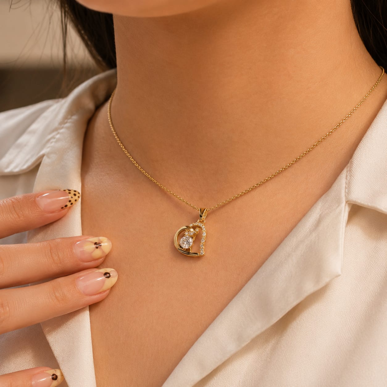 Dije con Moissanite Corazón Unido