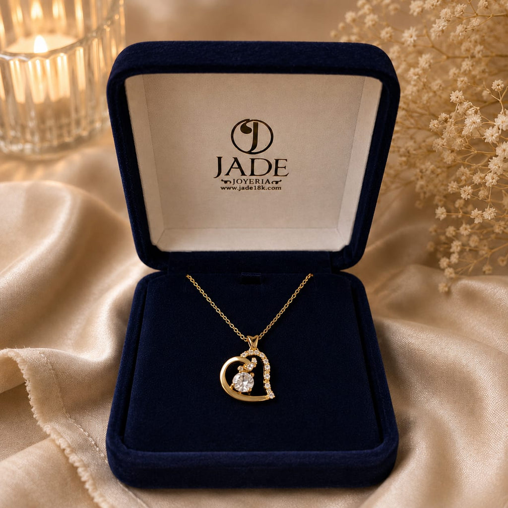 Dije con Moissanite Corazón Unido