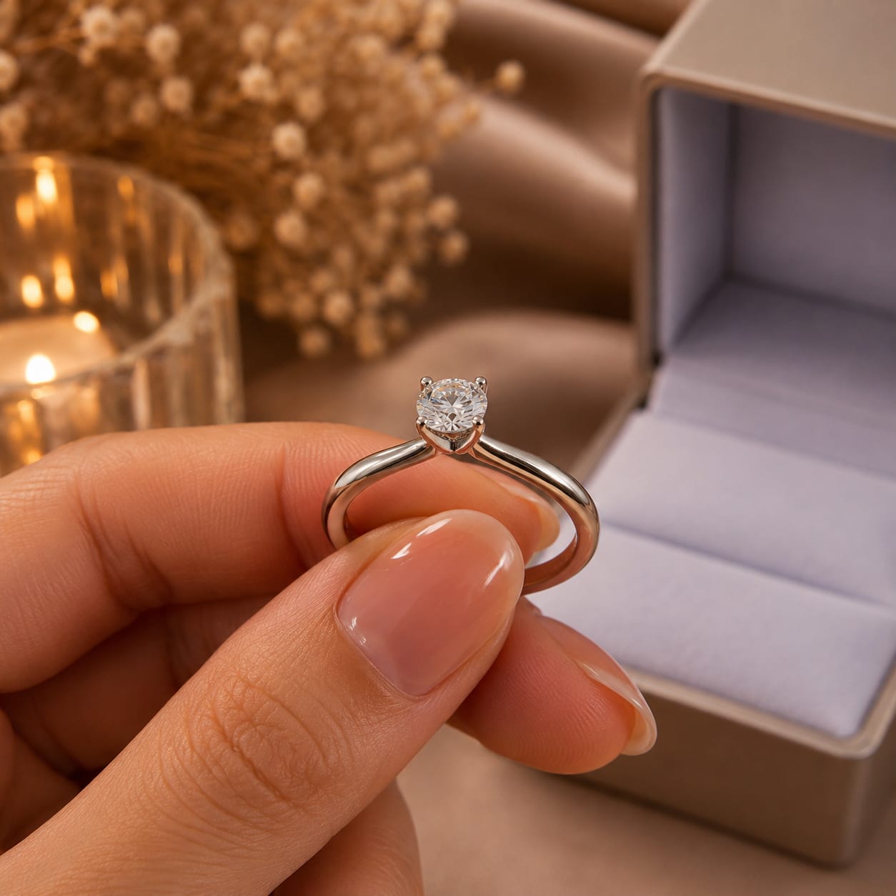 Anillo de compromiso  con Diamante de Laboratorio Celestia