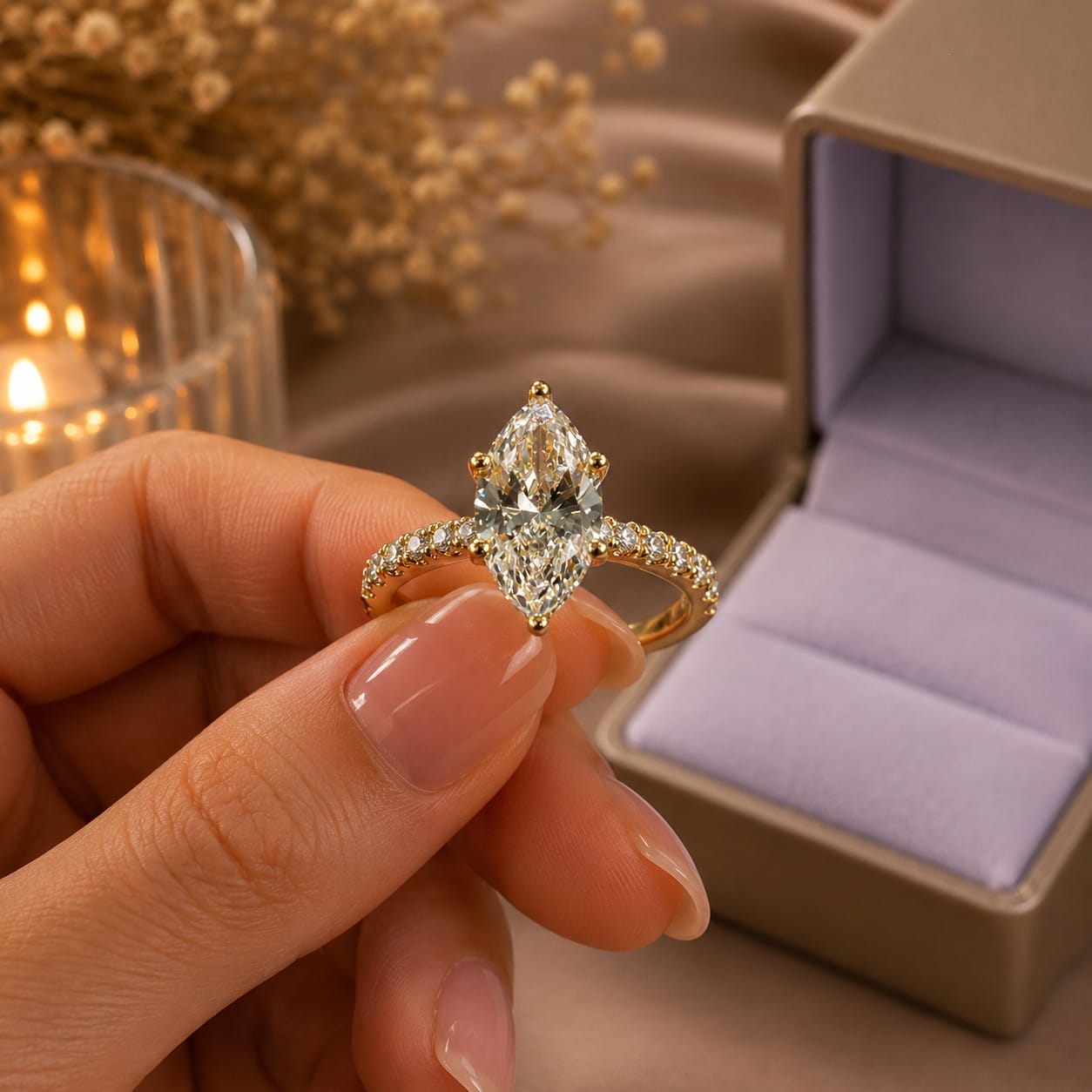 Anillo de compromiso con diamante de laboratorio Luxelle