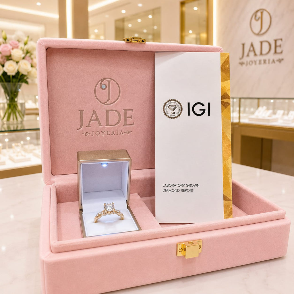 Anillo de compromiso con Diamante de Laboratorio Un Solo Sí