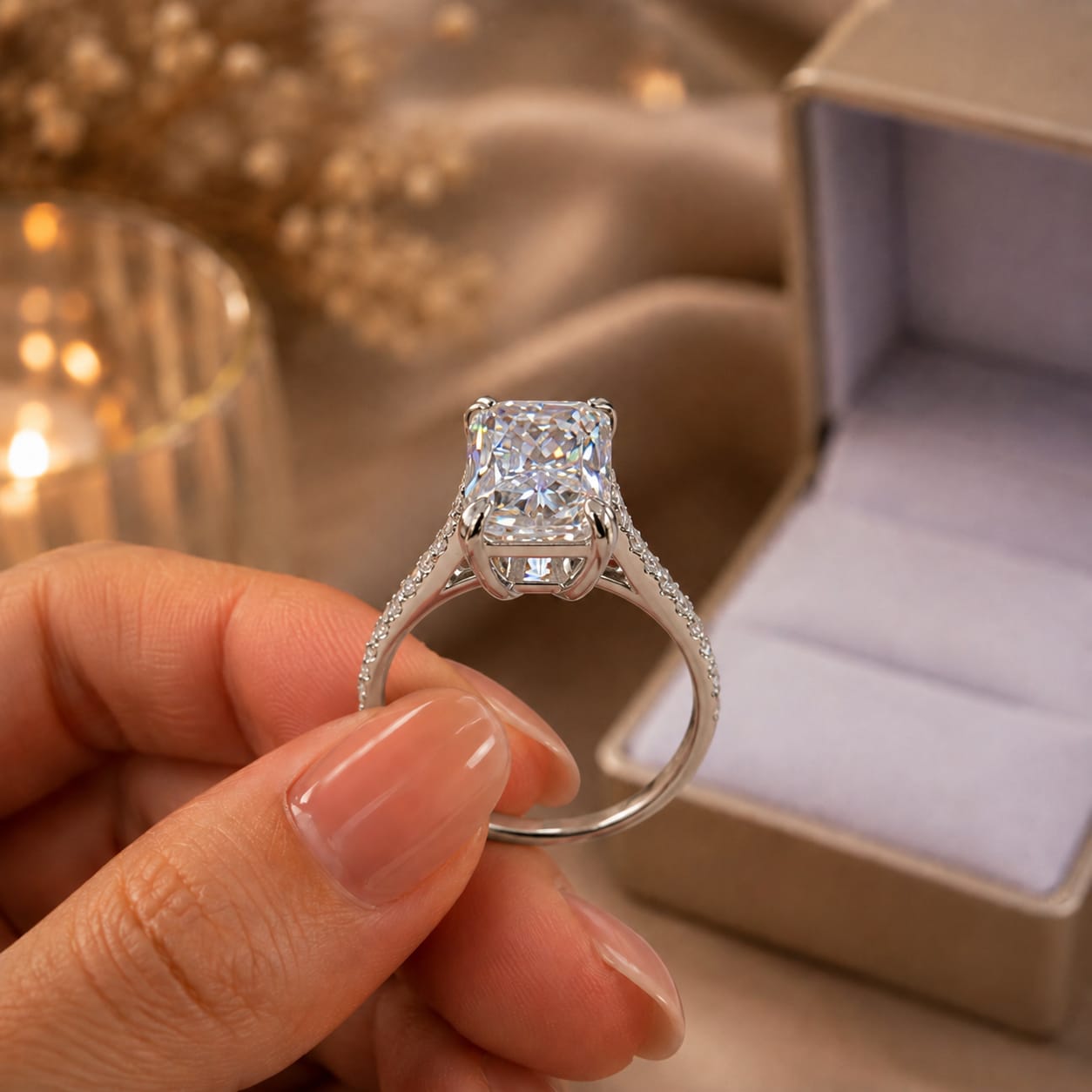 Anillo de compromiso con Diamante de laboratorio Golden Empire