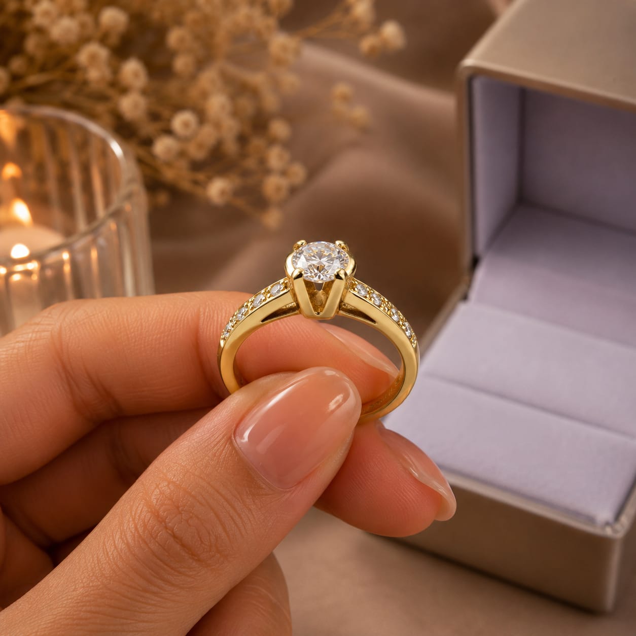 Anillo de compromiso con Diamante de laboratorio MIRELLE