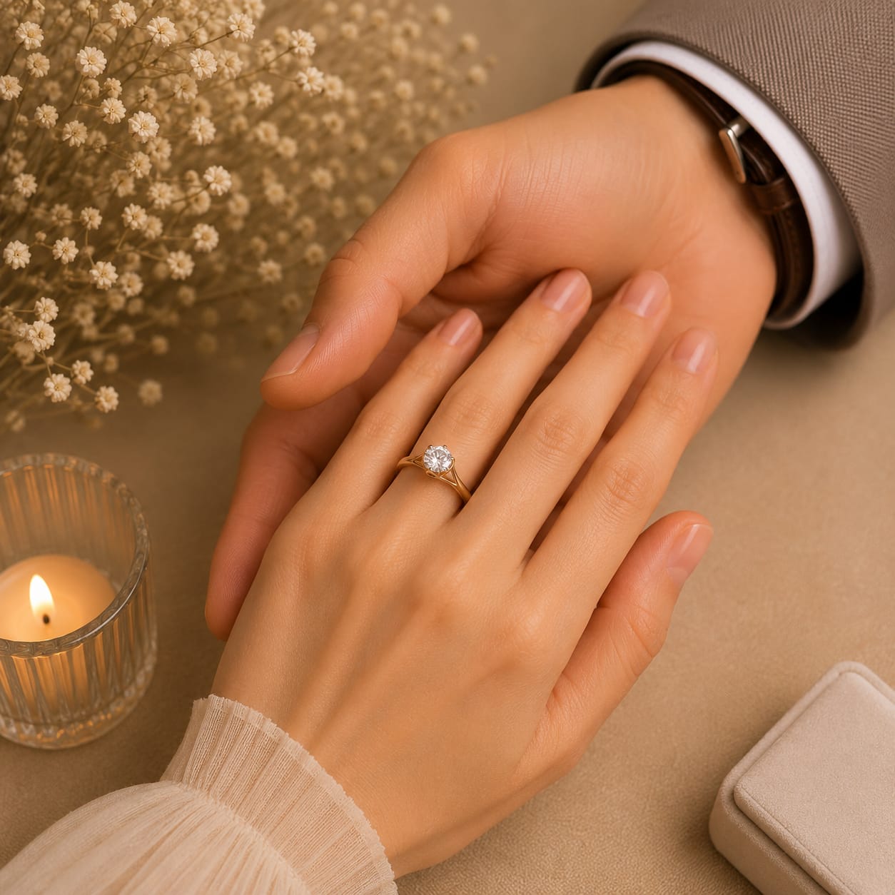 Anillo con diamante de laboratorio NOÉLIA