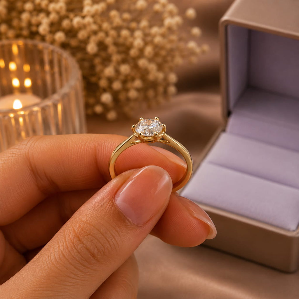 Anillo con diamante de laboratorio NOÉLIA