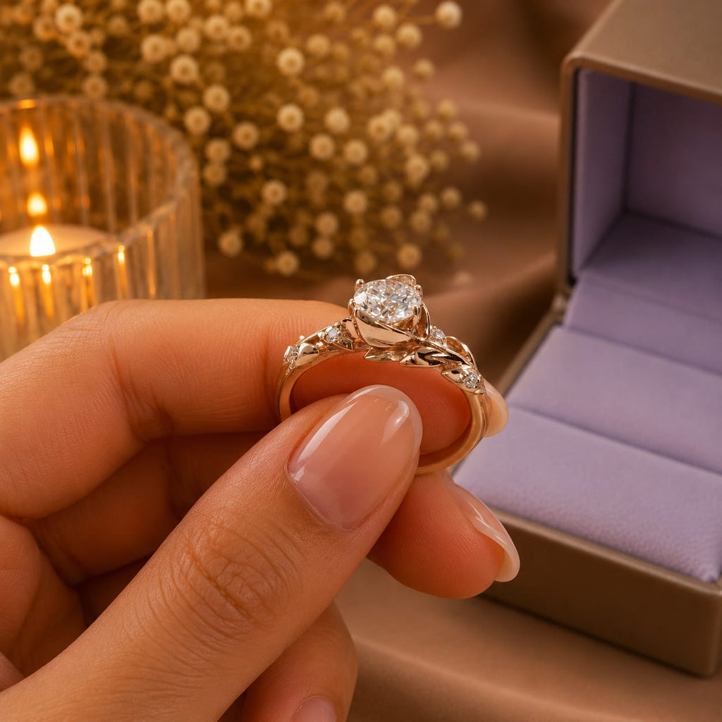Anillo con Diamante de laboratorio Esencia de Luz