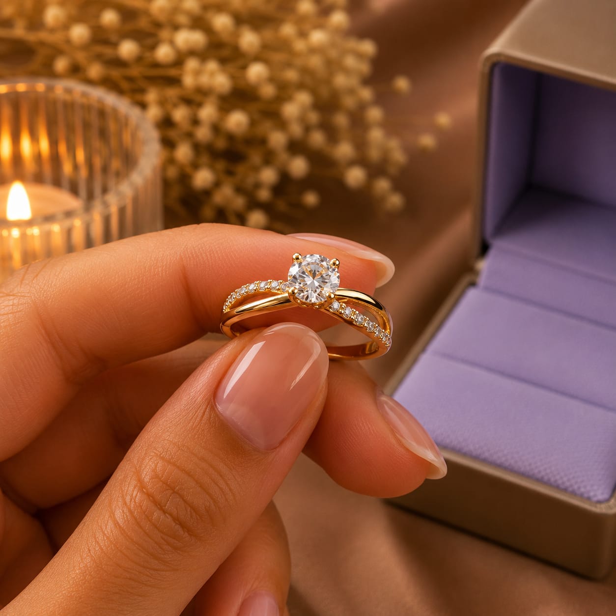 Anillo con Diamante de laboratorio Infinito amor