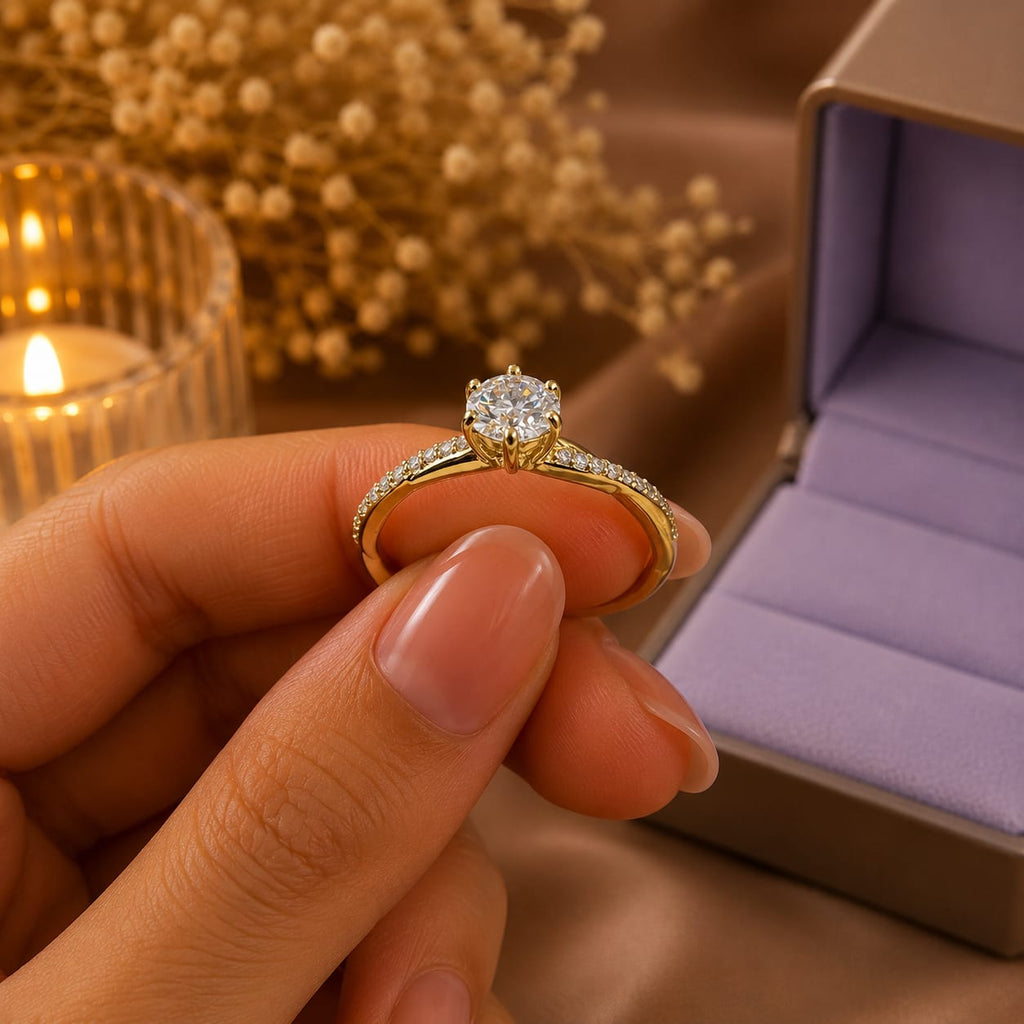 Anillo con Diamante de laboratorio Entrelazados